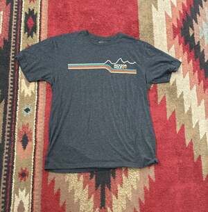 Ouray Jackson Hole WY Retro Mountain Stripe Graphic T-Shirt Gray Size Large